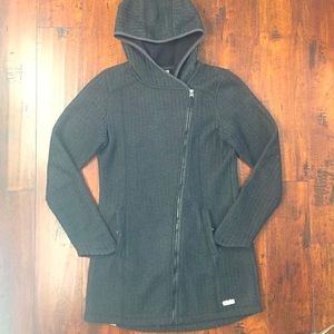 Bench Asymmetirc Zip Knit Fleece Hooded Jacket
